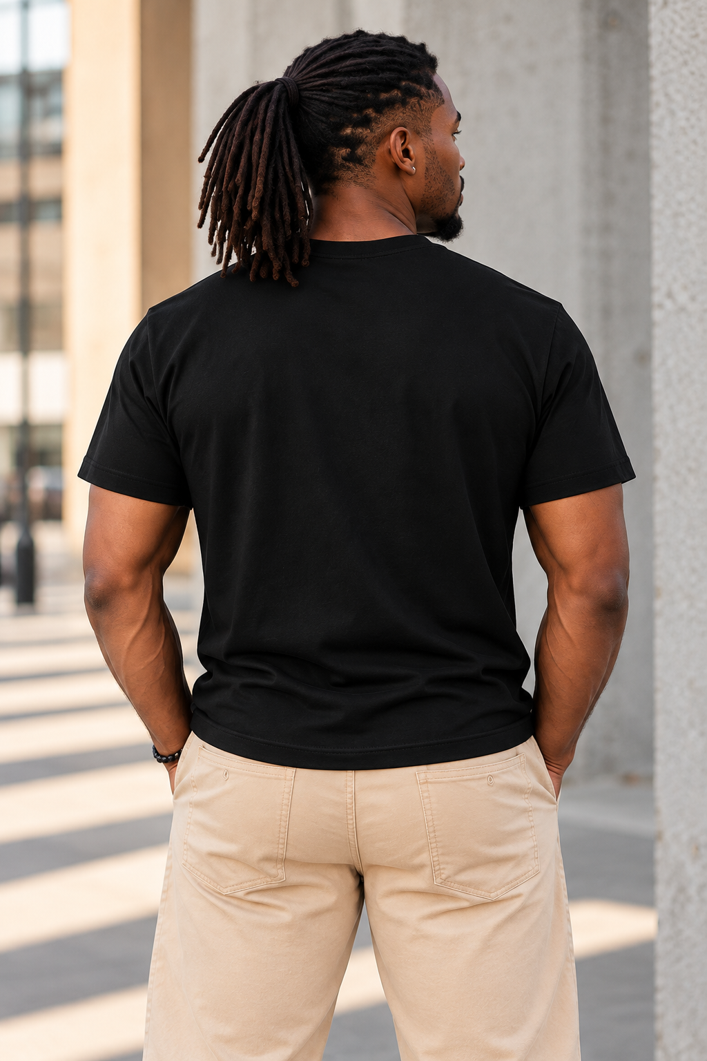 BE HAPPY TEE - BLACK/BONE