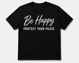BE HAPPY TEE - BLACK/BONE