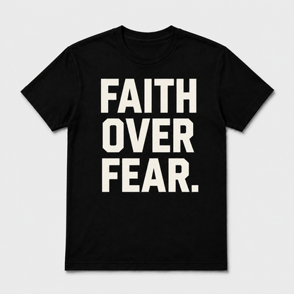 FAITH OVER FEAR TEE - BLACK/BONE