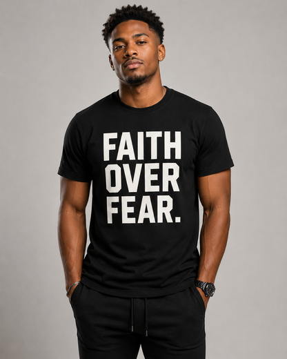 FAITH OVER FEAR TEE - BLACK/BONE