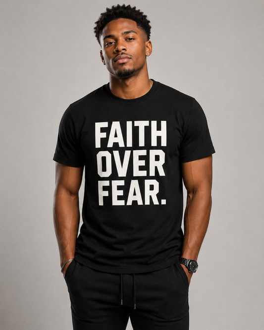 FAITH OVER FEAR TEE - BLACK/BONE