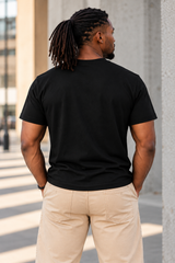 BE HAPPY TEE - BLACK/BONE