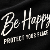 BE HAPPY TEE - BLACK/BONE