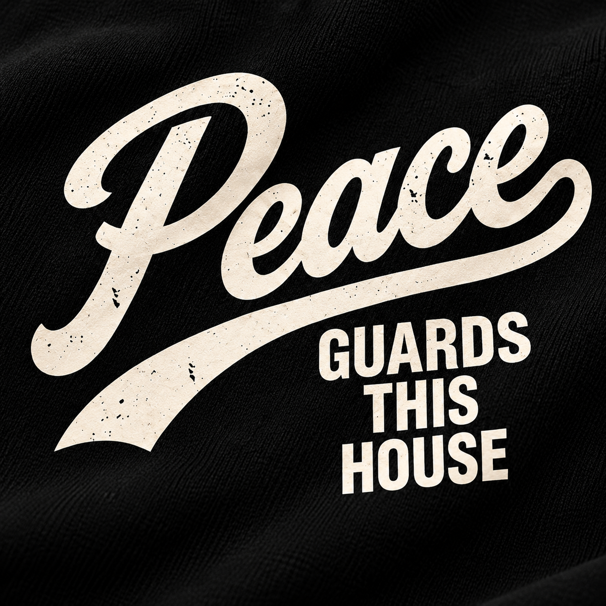 VINTAGE PEACE HOODIE - BLACK/BONE