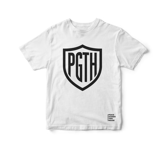 PGTH SHIELD TSHIRT - WHITE/BLACK