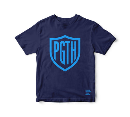 PGTH SHIELD TSHIRT - NAVY/LIGHT BLUE