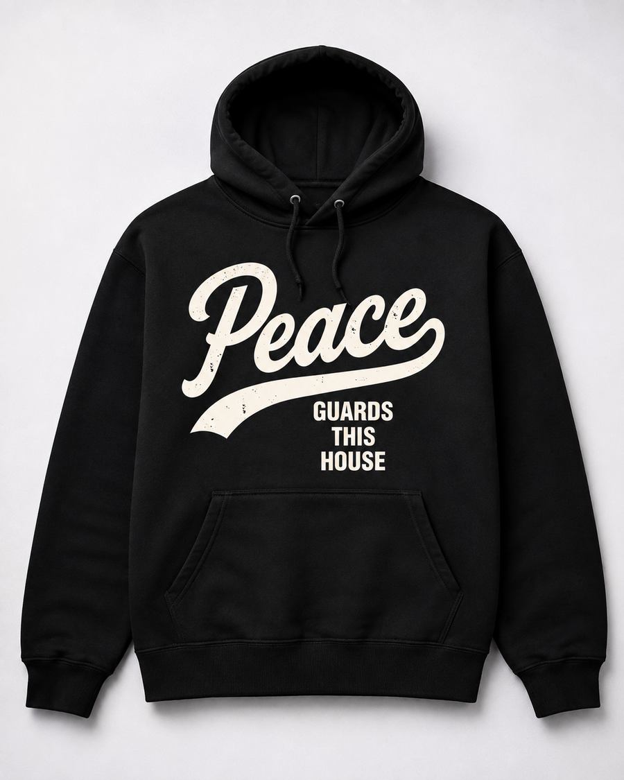 VINTAGE PEACE HOODIE - BLACK/BONE